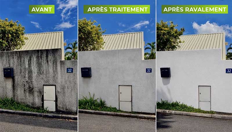 Nettoyage et peinture façade : EXPERTOITURE 974 :  artisan peintre dans l'île de la réunion 974  - Nettoyage façade, démoussage, traitement anti mousse, ravalement peinture façade, boiserie et ferronnerie dans l'île de la réunion 974 - Expertioiture974